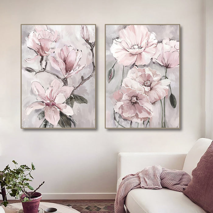 Buy Art Prints: 3PCS Abstract Pink Flower Posters Still Life