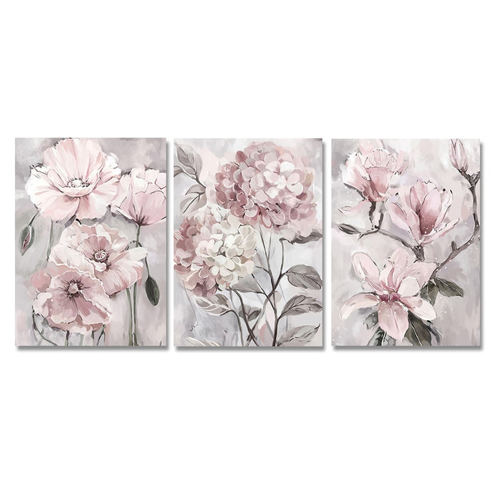 Buy Art Prints: 3PCS Abstract Pink Flower Posters Still Life