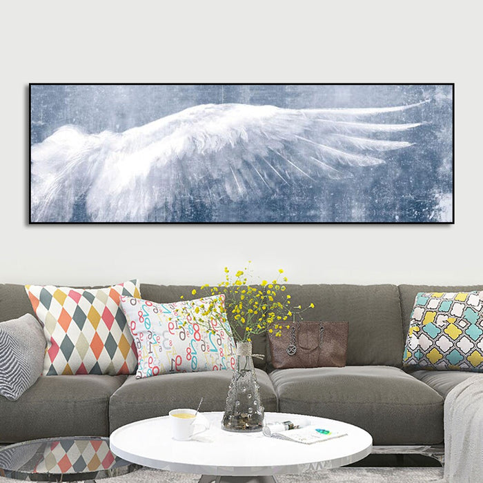 Buy Art Prints: Nordic Decorative White Angel Wings Vintage Wall Art