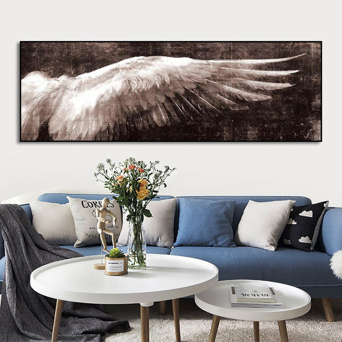 Buy Art Prints: Nordic Decorative White Angel Wings Vintage Wall Art