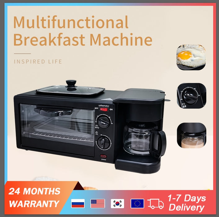 Buy Oven: 3 in 1 Breakfast Machine: Coffee Maker, Toaster, Hot Dog Machine